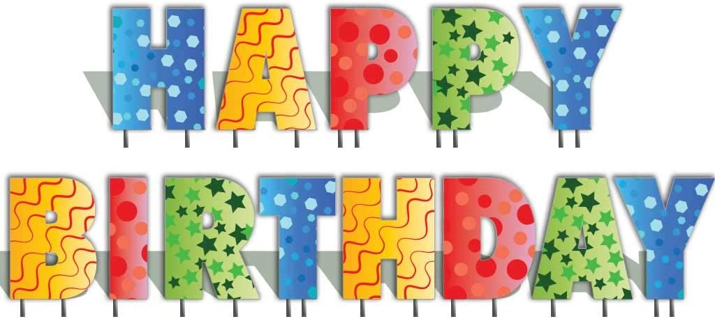 Happy Birthday Letters Yard Card Set