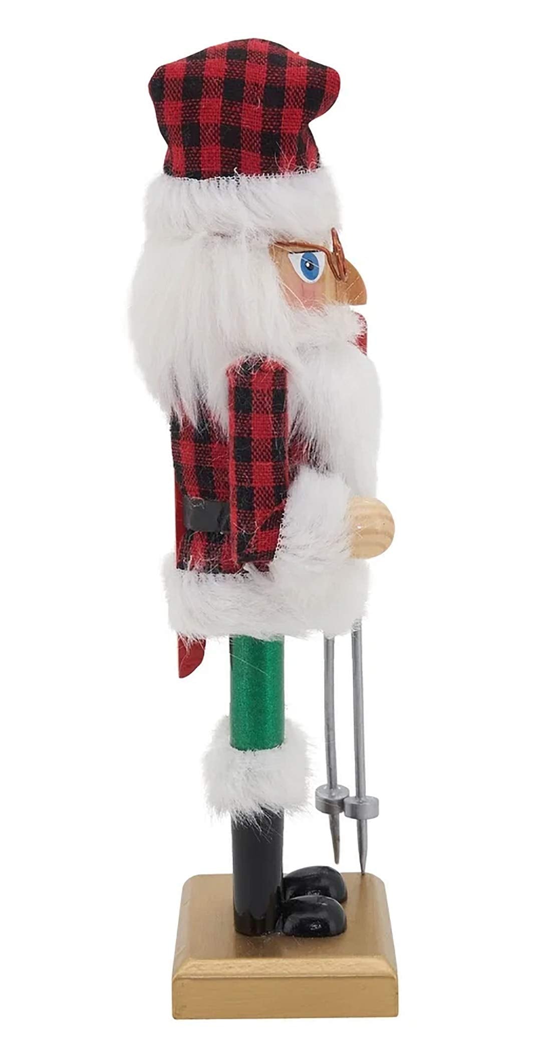 Fennco Styles Handmade Wood Creative Christmas Figurine - Multicolor Buffalo Plaid Nutcracker for Christmas Décor, Holiday, Home, Tabletop and Kids Room Decorations