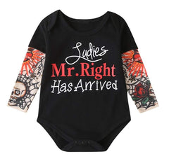 Styles I Love Infant Baby Boys Girls Printed Romper Tattoo Sleeve Cotton Bodysuit Holiday Halloween Outfit