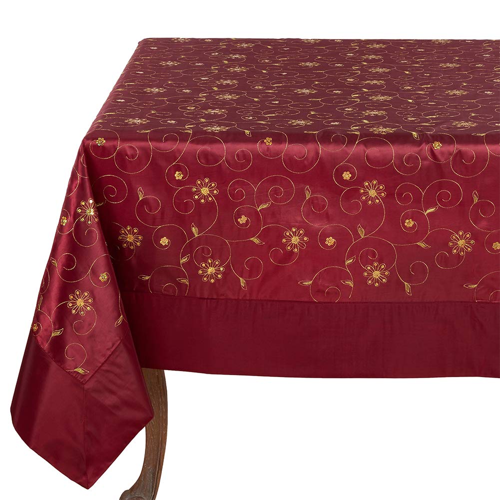 Fennco Styles Elegant Sequined & Embroidered Christmas Tablecloth