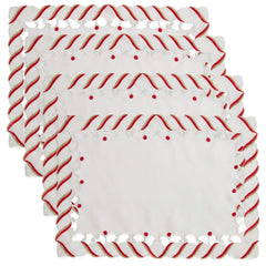 Fennco Styles Christmas Candy Cane Design Tablecloth - Holiday Table Cover for Home Décor, Banquets, Family Gathering and Special Occasion
