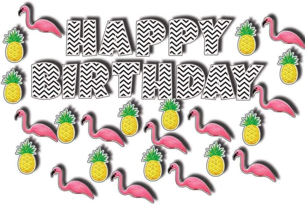 Happy Birthday Flamingo & Pineapple Party Yard Decorations