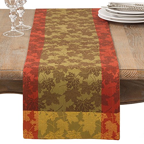 Fennco Styles Feuillage Collection Country Foliage Jacquard 100% Pure Cotton Table Linens - Multicolor Table Linens for Thanksgiving, Banquets, Special Events and Home Décor