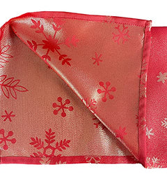 Fennco Styles Holiday Foil Print Snowflake Tablecloth 70" W x 70" L - Red Woven Table Cover for Home Décor, Banquet, Family Gathering, Christmas, Special Occasion (70"X70" Tablecloth)