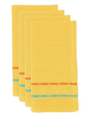 Fennco Styles Dobby Border Woven Cotton Cloth Napkins 18" W x 18" L, Set of 4 - Turquoise Dinner Napkins for Dining Table Décor, Family Gathering, Banquets, and Special Events