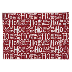 Fennco Styles Ho Ho Ho Holiday Table Runner 16" W x 72" L - Red Cotton Table Cover for Banquets, Christmas, Special Events and Home Décor