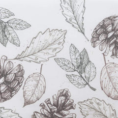 Fennco Styles Delicate Fall Leaf Pinecone Decorative Table Runner 16" W x 70" L - White Autumn Table Cover for Dining Table, Banquets, Special Events and Home Décor
