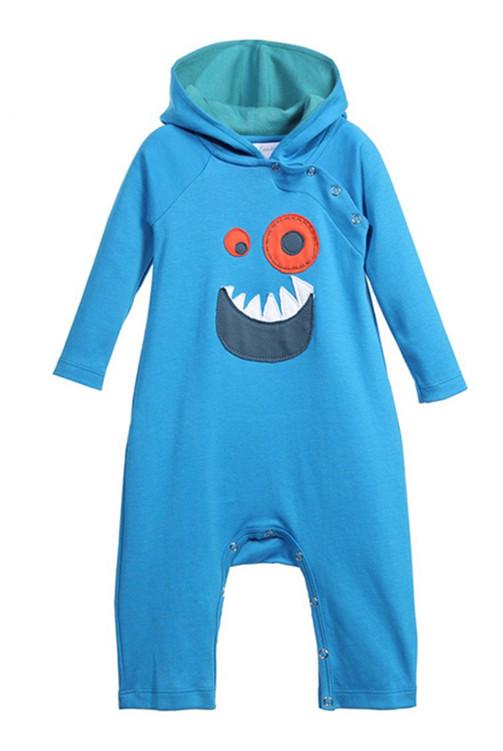 stylesilove Infant Toddler Baby Boy 3D Cartoon Animal Design Long Sleeves Hoodie Romper Fall Winter Cotton Jumpsuit Outfit