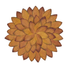 Fennco Styles Harvest Fall Leave Holiday Placemats 15" Round, Set of 4 - Copper Leaf Pattern Design Table Mat for Home Décor, Autumn Festivals, Family Gathering, Thanksgiving and Special Events