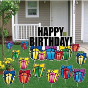 Happy Birthday Yard Cards with Presents 13 pc set