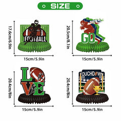 Koeilay Game Time Football Banner & Decorations Green Brown Party Supplies