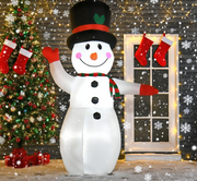 Christmas Inflatables Outdoor Decorations Snowman with LED Lights - White