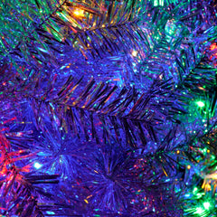 6FT Silver Pre-Lit Artificial Christmas Tree with 300 LED Lights - Silver