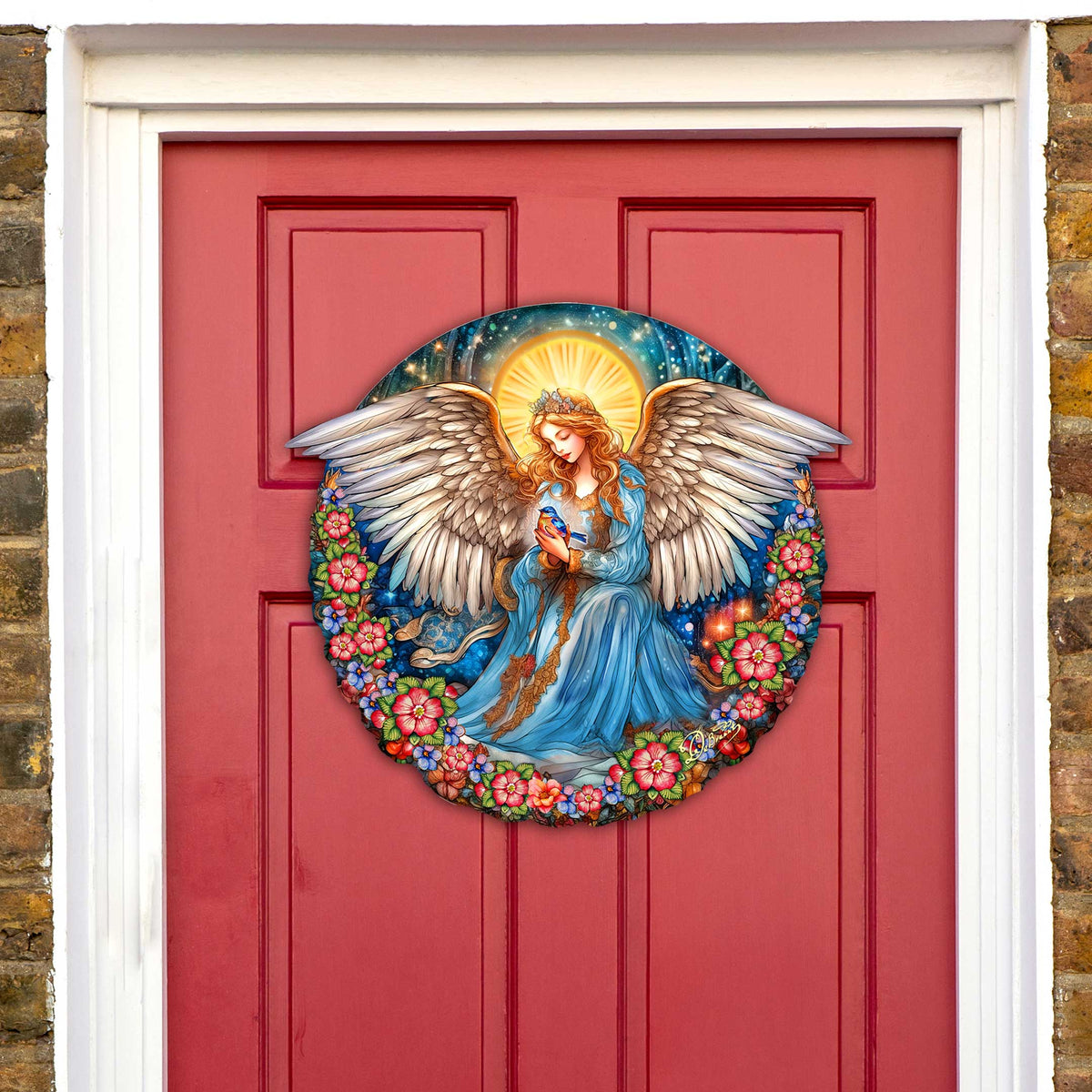 Guardian Angel of Serenity Holiday Door Decor by G. Debrekht - Nativity Holiday Decor