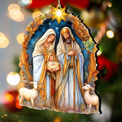 Nostalgic Nativity Scene Wooden Ornaments by G. DeBrekht Nativity Holiday Decor - 8611074