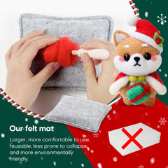 Santa Shiba Inu Cat and Bunny Christmas Needle Felting Kit by Wizardi F07N8-Z-06
