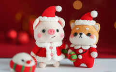 Santa Suit Shiba Inu Needle Felting Kit by Wizardi F07N8-W151