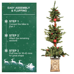 4FT Pre-Lit Christmas Tree with Warm Lights - Green
