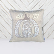 Lace Embroidered Pumpkin Throw Pillow Set of 2 – Neutral Fall Accent
