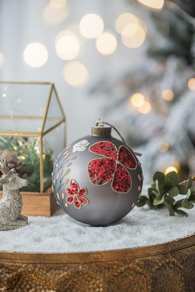 Pearl Silver Glass Decorative Hanging Ball Christmas Ornaments – Set Options