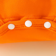 stylesilove Infant Baby Girl Orange Long Sleeve Romper Pumpkin Print Overall Dress with Headband 3pcs Halloween Outfit