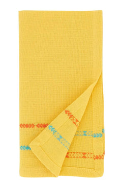 Fennco Styles Dobby Border Woven Cotton Cloth Napkins 18" W x 18" L, Set of 4 - Turquoise Dinner Napkins for Dining Table Décor, Family Gathering, Banquets, and Special Events