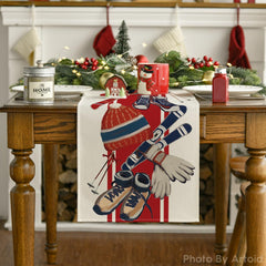 Artoid Mode Christmas Ski Gear Table Runner, 13 x 72 Inch