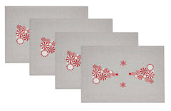 Fennco Styles Embroidered Peppermint Holiday Table Runner 16" W x 72" L - Silver Festive Table Cover for Christmas, Family Gathering, Banquets and Special Events