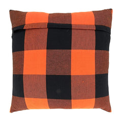 Fennco Styles Rustic Buffalo Plaid Design Cotton Decorative Throw Pillow 13 x 20 Inch - Orange Black Holiday Accent Pillow for Home, Couch, Living Room, Bedroom and Office Décor