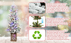 4FT Flocked Christmas Tree with Multicolour LED Lights - Multicolour