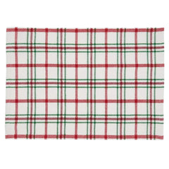 Fennco Styles Holiday Plaid Design 100% Cotton Table Runner 13" W x 72" L - Red Green Table Cover for Home, Dining Table Decor, Banquet, Christmas and Special Event