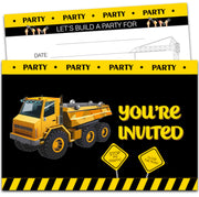 XIAOPNN Construction Birthday Party Invitation Boys, 30 Cards With 30 Envelopes