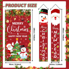 AIBIIN 3-Piece Christmas Door Banner Set, Polyester, 90 x 180 cm