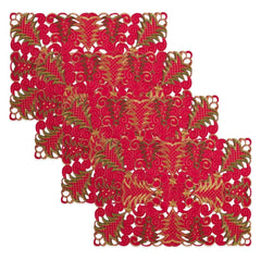 Fennco Styles Embroidered Christmas Tree Cutwork Tablecloths