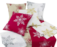 Fennco Styles Holiday Nivalis Collection Snowflake Design Christmas Decorative Throw Pillow - 3 Colors