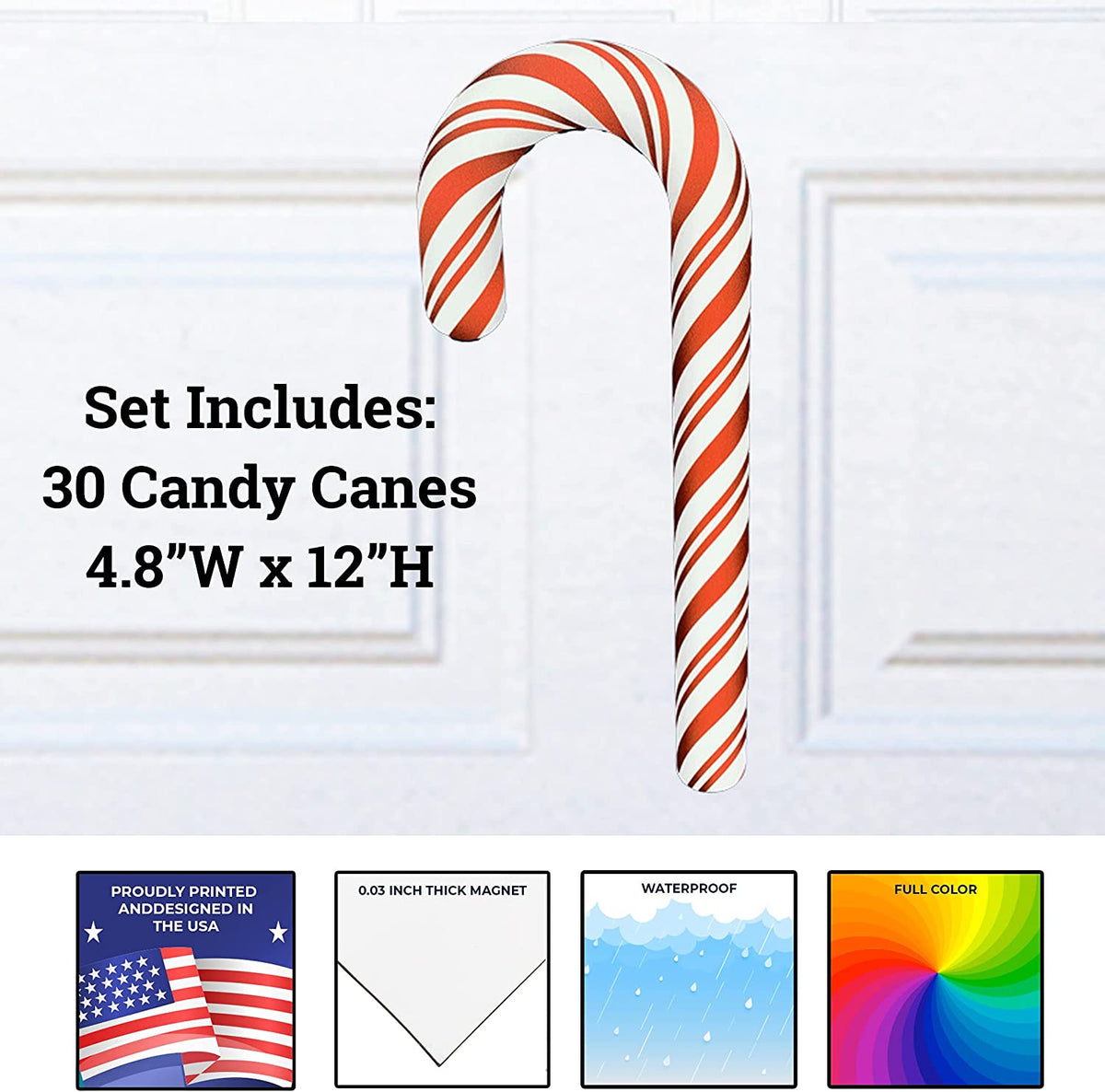 Christmas Candy Cane Magnets