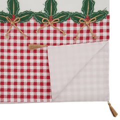Fennco Styles Buffalo Plaid Holly Table Runner 16" W x 72" L - Classic Plaid Design for Home, Dining Table, Holiday, Christmas Décor, Banquet, Family Gathering and Special Occasion