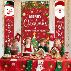 AIBIIN 3-Piece Christmas Door Banner Set, Polyester, 90 x 180 cm