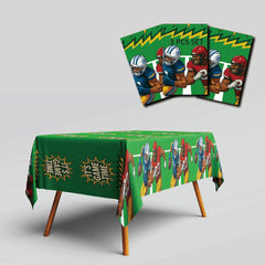Bambluby Football Party Tablecloth 3 Pack 108x54in Comic Style Disposable
