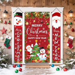 AIBIIN 3-Piece Christmas Door Banner Set, Polyester, 90 x 180 cm