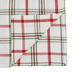 Fennco Styles Holiday Plaid Design 100% Cotton Table Runner 13" W x 72" L - Red Green Table Cover for Home, Dining Table Decor, Banquet, Christmas and Special Event
