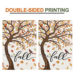 Decorhua Fall Garden Flag Burlap 12x18 Inch Double Sided Thanksgiving Maple Leaf