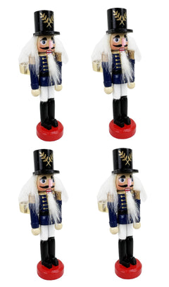 Fennco Styles Handmade Wooden Nutcracker Decorative Napkin Rings, Set of 4 - Festive Soldier Napkin Holders for Dining Table, Christmas, Holidays Décor and Special Occasions