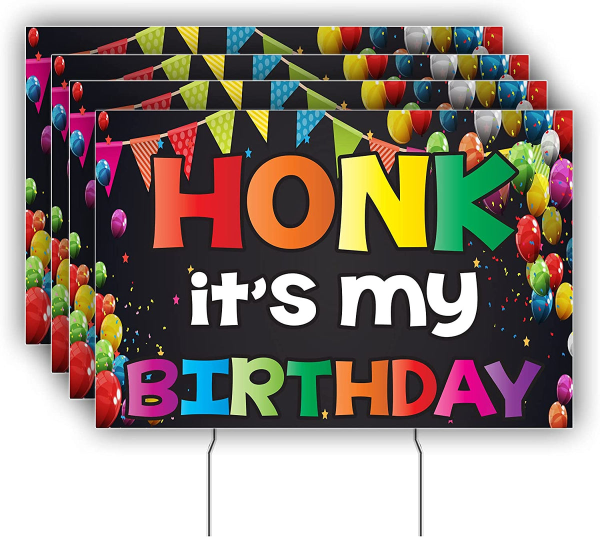 Honk It's My Birthday Yard Sign Set of 4