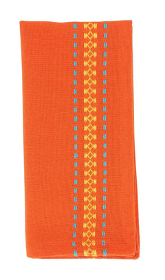 Fennco Styles Dobby Border Woven Cotton Cloth Napkins 18" W x 18" L, Set of 4 - Turquoise Dinner Napkins for Dining Table Décor, Family Gathering, Banquets, and Special Events