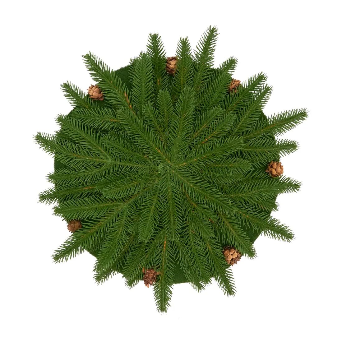 Fennco Styles Evergreen Pinecone Decorative Placemat 15" Round, 1-Piece - Green Holiday Design Table Mat for Home, Christmas Décor, Dining Table, Banquets, Special Events