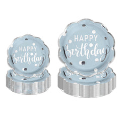 LeZakaa Birthday Paper Plates Set 50pcs 7 & 9 Inch Happy Birthday Balloon