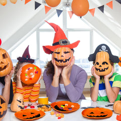 LemonRoad Halloween Ceramic Pumpkin Candy Dishes 7.87'' Orange 4 Pcs