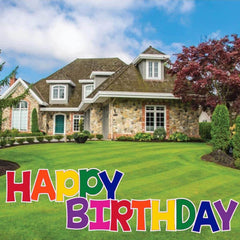 22.75"  KG The Last Time Solid Rainbow Happy Birthday Letters Yard Card, 13pcs