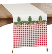 Fennco Styles Buffalo Plaid Holly Table Runner 16" W x 72" L - Classic Plaid Design for Home, Dining Table, Holiday, Christmas Décor, Banquet, Family Gathering and Special Occasion